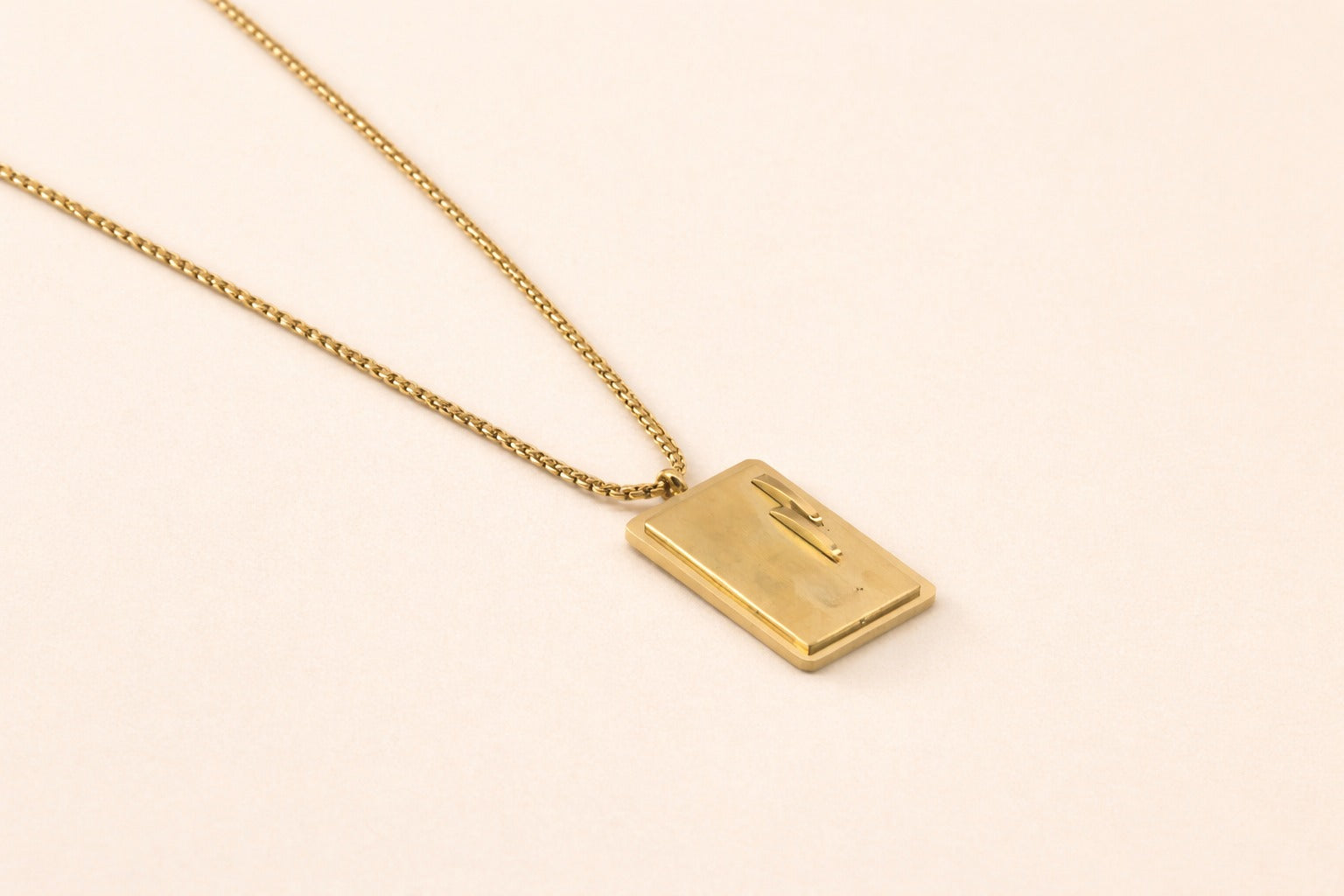 Chain with Square Pendant for Women – 18K Gold Plated