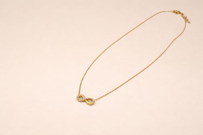 18kt gold polish chain with infinity pendant anti tranish anti allergic for girls