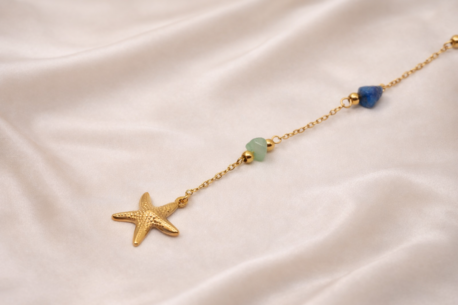 18kt Gold Polish Fancy Necklace with Crystal Anti-Tarnish & Anti-Allergic for Girls