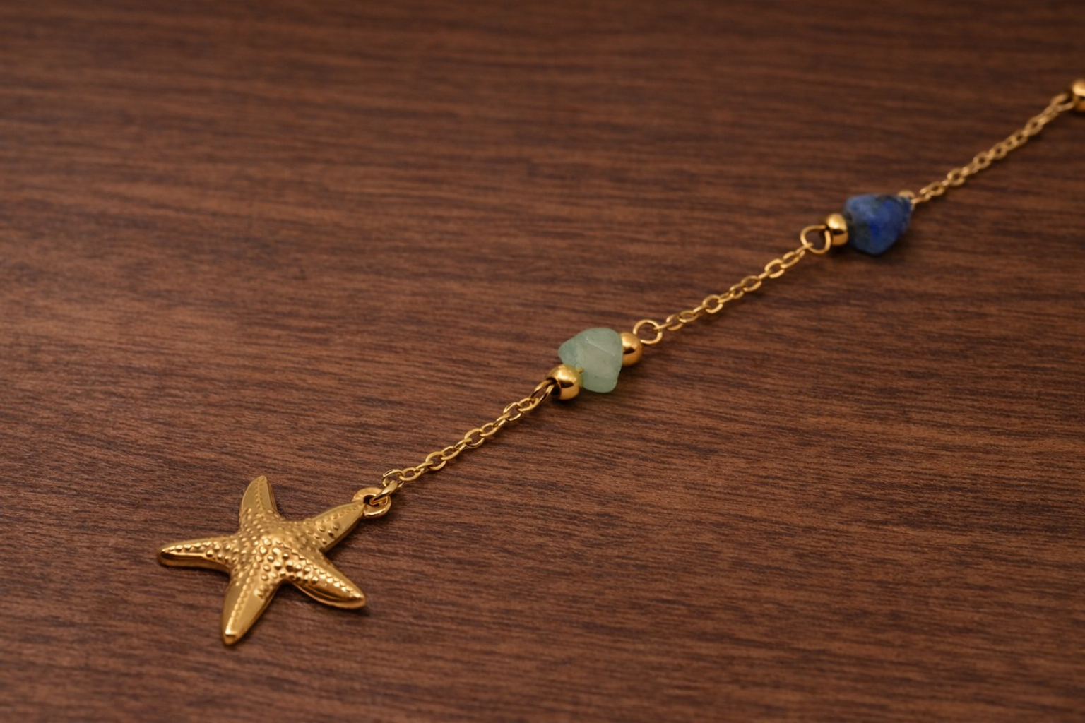 18kt Gold Polish Fancy Necklace with Crystal Anti-Tarnish & Anti-Allergic for Girls