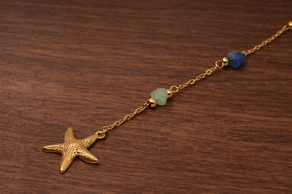 18kt gold polish fancy necklace with crystal anti tarnish anti allergic for girls