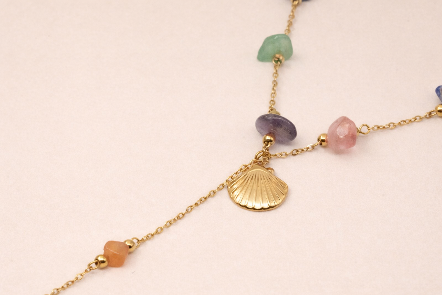 18kt Gold Polish Fancy Necklace with Crystal Anti-Tarnish & Anti-Allergic for Girls