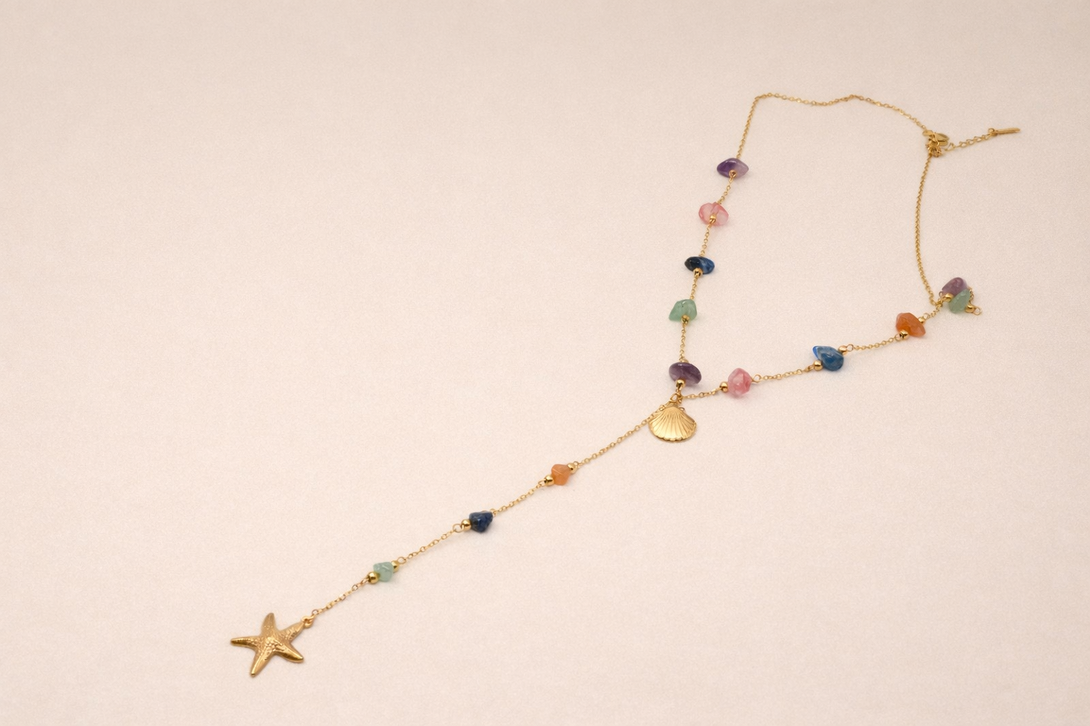 18kt Gold Polish Fancy Necklace with Crystal Anti-Tarnish & Anti-Allergic for Girls