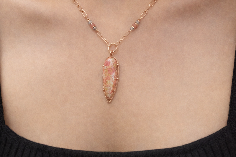 Vintage Floral Pendant Necklace for Women