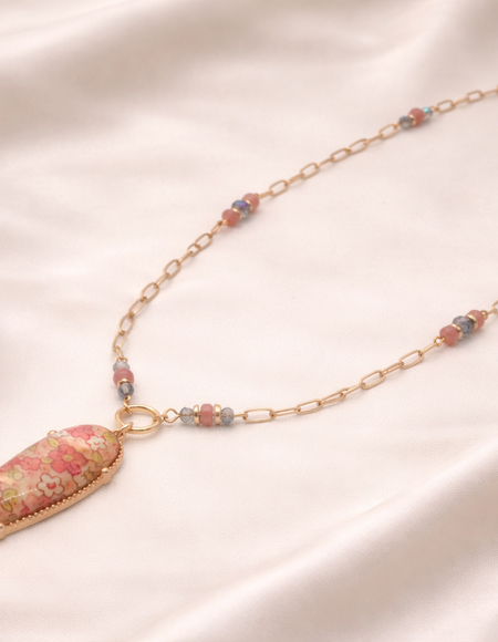vintage floral pendant nacklace for women