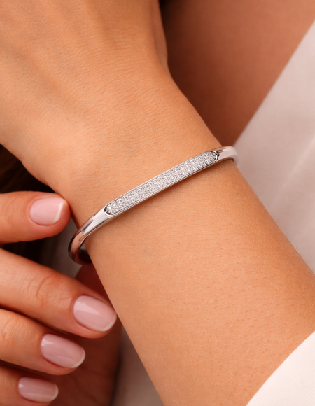 Silver Polish Diamond Bracelet