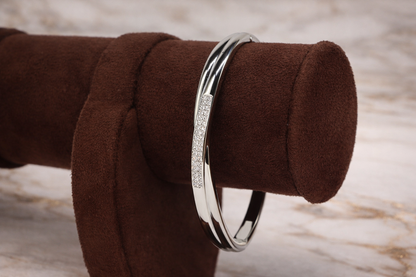 Silver Diamond Chain Cuff Bracelet