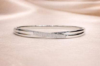 Silver Diamond Chain Cuff Bracelet