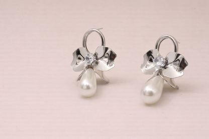 stainless steel silver polish with pearl anti tranish anti allergic for girls