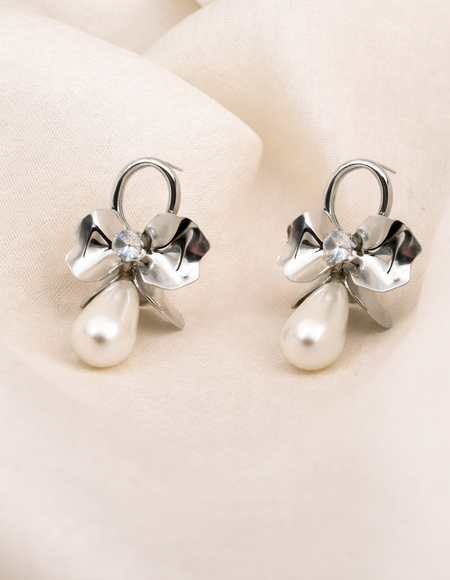 stainless steel silver polish with pearl anti tranish anti allergic for girls