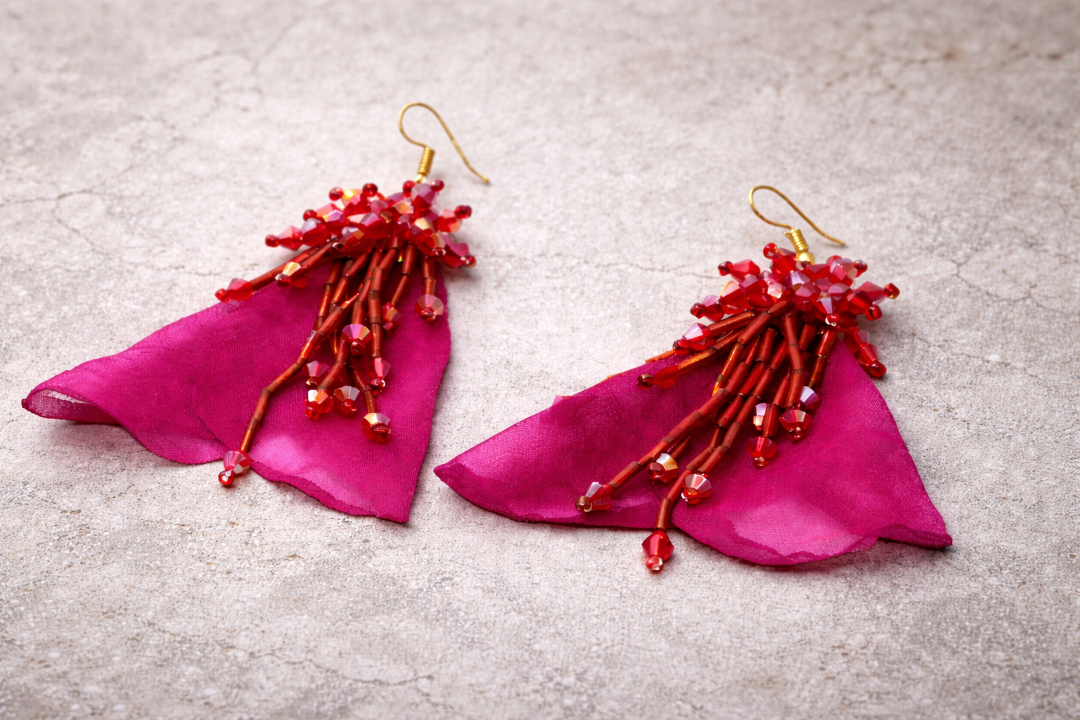 Crystal Beaded & Floral Petal Earring for Women Anti-Tarnish & Anti-Allergic