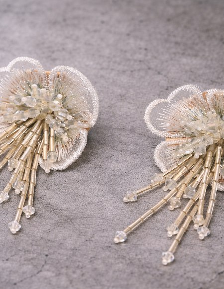 elegant white floral earring for women anti tranish anti allergic