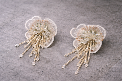 elegant white floral earring for women anti tranish anti allergic