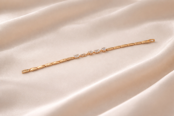 Fancy Bracelet with Diamond for Women (Design 2) – 18K Rose Gold Plated
