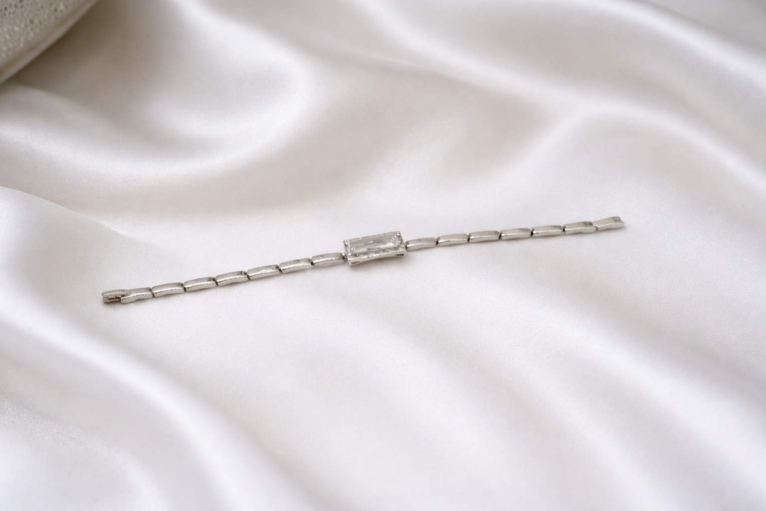 Stainless Steel Silver Polish Bracelet with Swarovski Stone Anti-Tarnish & Anti-Allergic for Girls