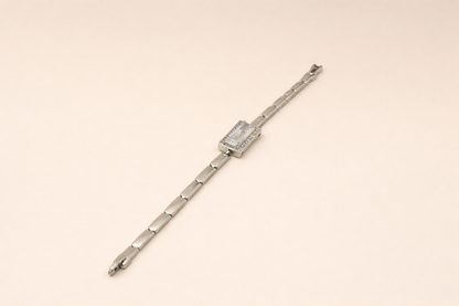 stainless steel silver polish bracelet with swarovski stone anti tarnish anti alllergic for girls