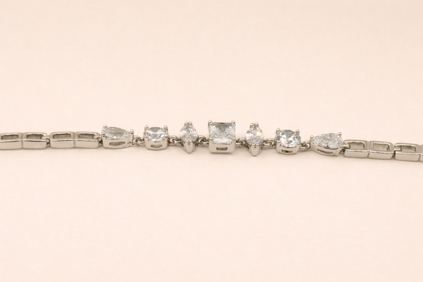 Stainless Steel Bracelet with Diamond Crystal for Women – Silver