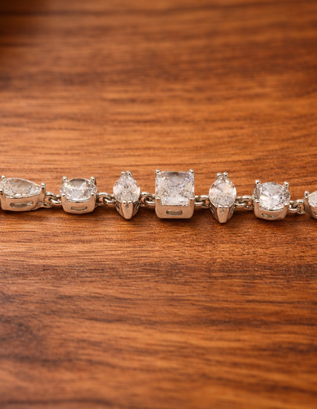 stainless steel silver polish bracelet with diamond crystal anti tarnish anti alllergic for girls