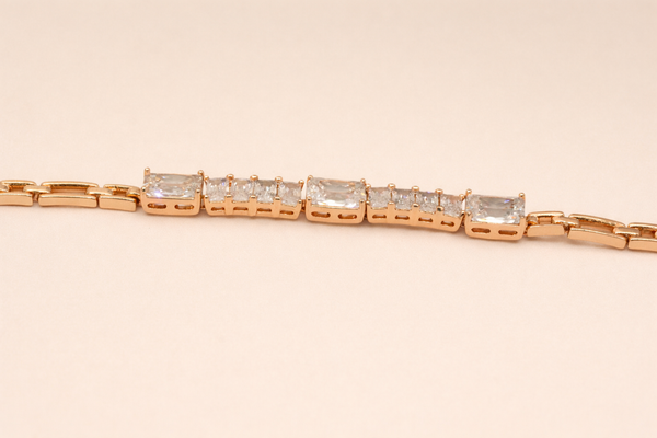 Fancy Bracelet with Diamond for Women (Design 1) – 18K Rose Gold Plated