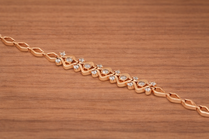 18Kt rose gold plated bracelet with diamond anti tarnish aniti-allergic for girls