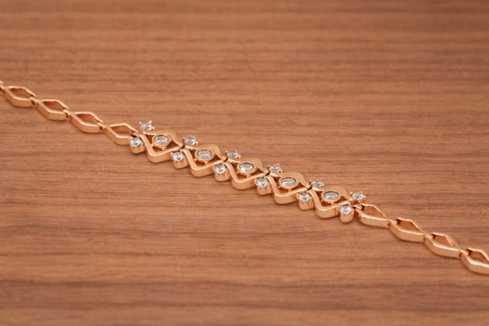 Bracelet with Diamond for Women – 18K Rose Gold Plated