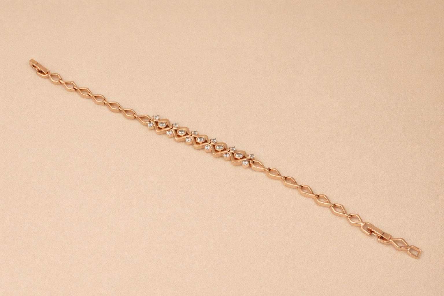 18kt Rose Gold Plated Bracelet with Diamond Anti-Tarnish Anti-Allergic for Girls