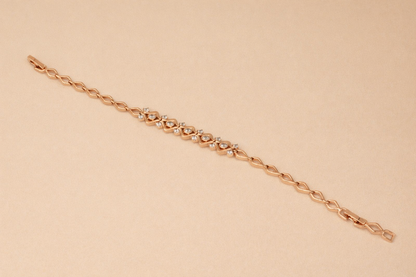 18Kt rose gold plated bracelet with diamond anti tarnish aniti-allergic for girls