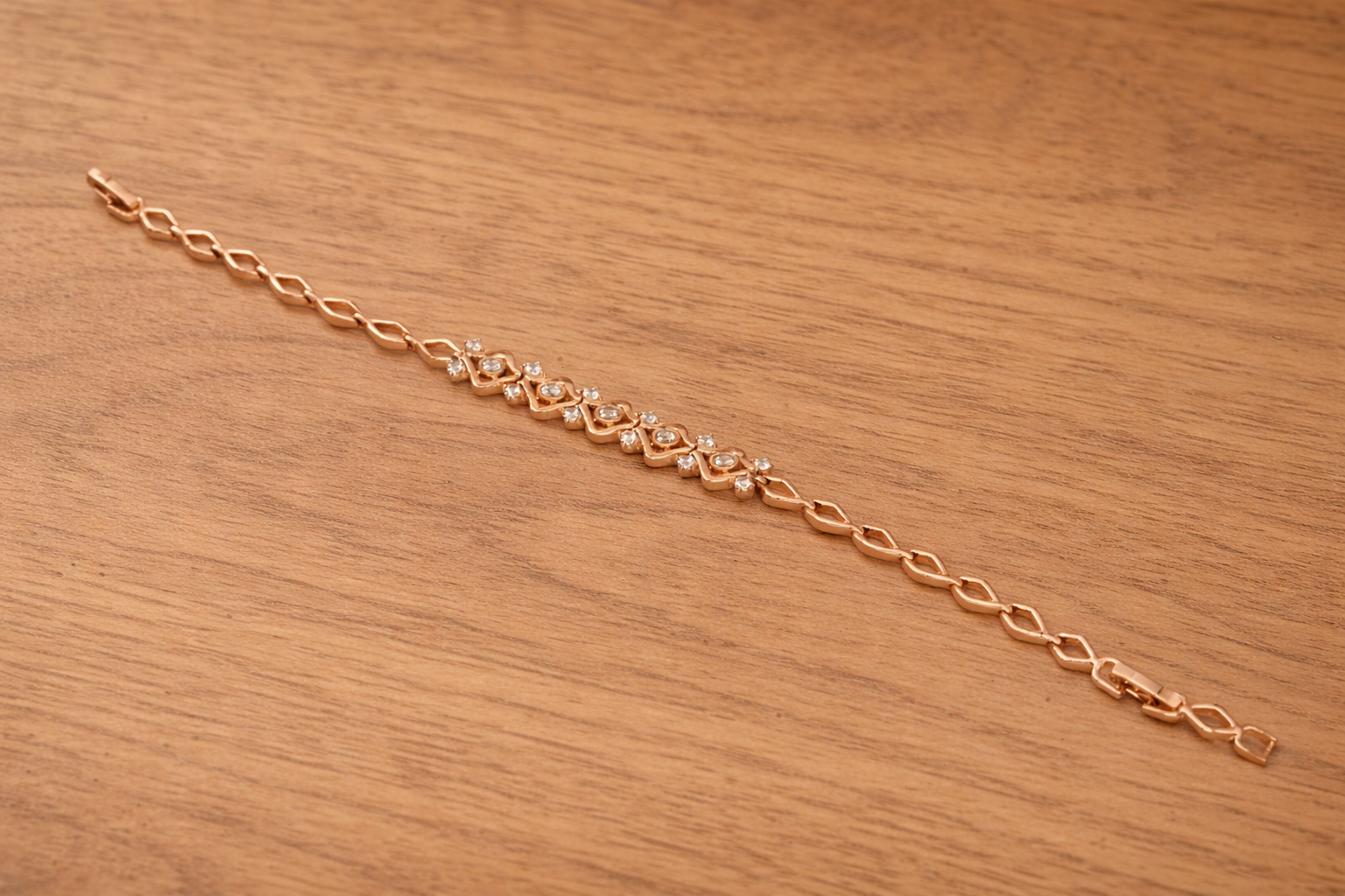 18kt Rose Gold Plated Bracelet with Diamond Anti-Tarnish Anti-Allergic for Girls