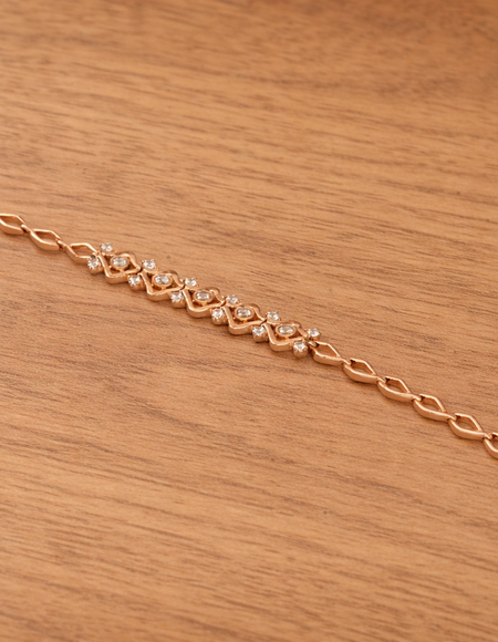 18Kt rose gold plated bracelet with diamond anti tarnish aniti-allergic for girls