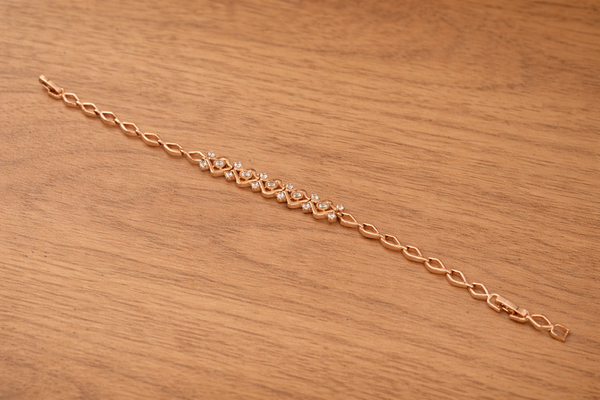 Bracelet with Diamond for Women – 18K Rose Gold Plated