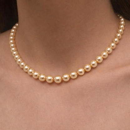 rose gold pearl fancy necklace for girs