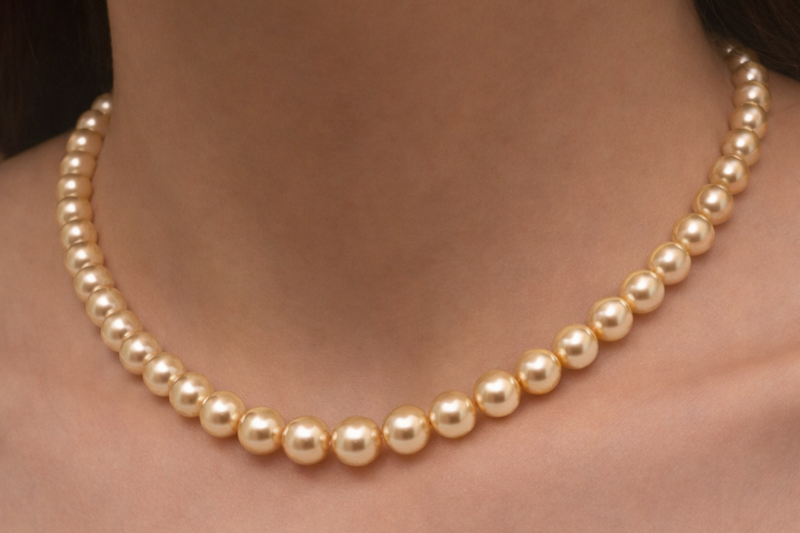 Rose Gold Pearl Fancy Necklace for Girls