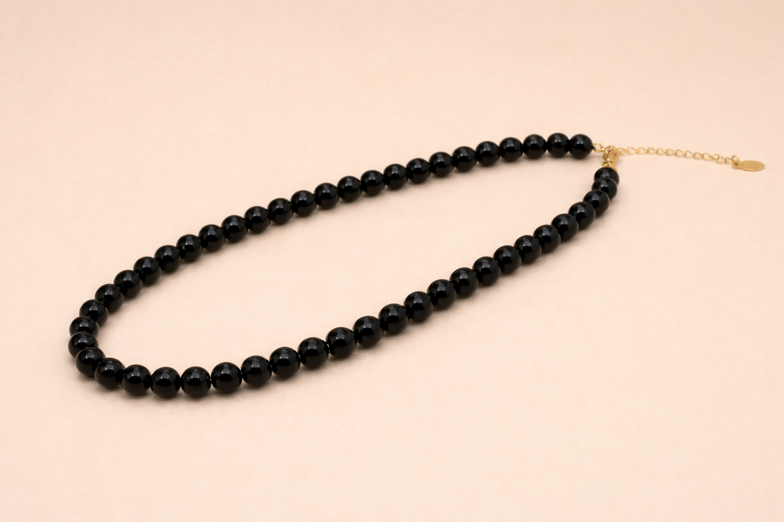 Black Onyx Round Beaded Fancy Necklace for Girls
