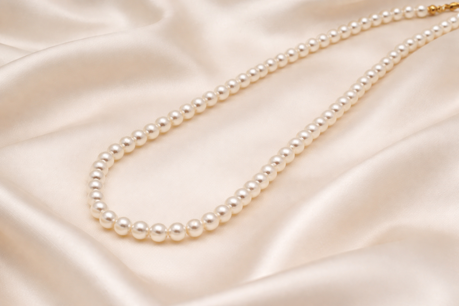 Natural Pearl Necklace Gold Polish for Girls Anti-Tarnish & Anti-Allergic