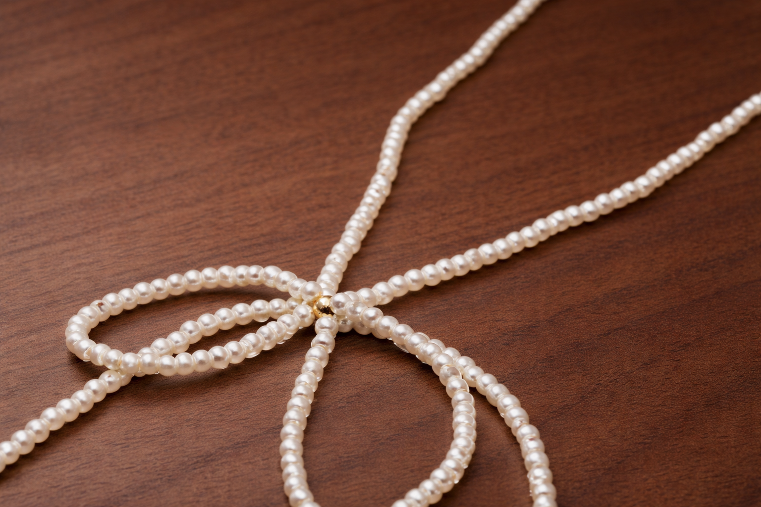 18kt Gold Polish Necklace with White Pearl Anti-Tarnish Anti Anti-Allergic for Girls