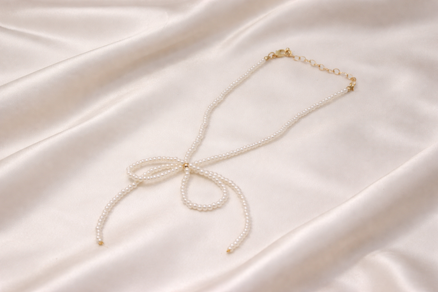 18kt Gold Polish Necklace with White Pearl Anti-Tarnish Anti Anti-Allergic for Girls