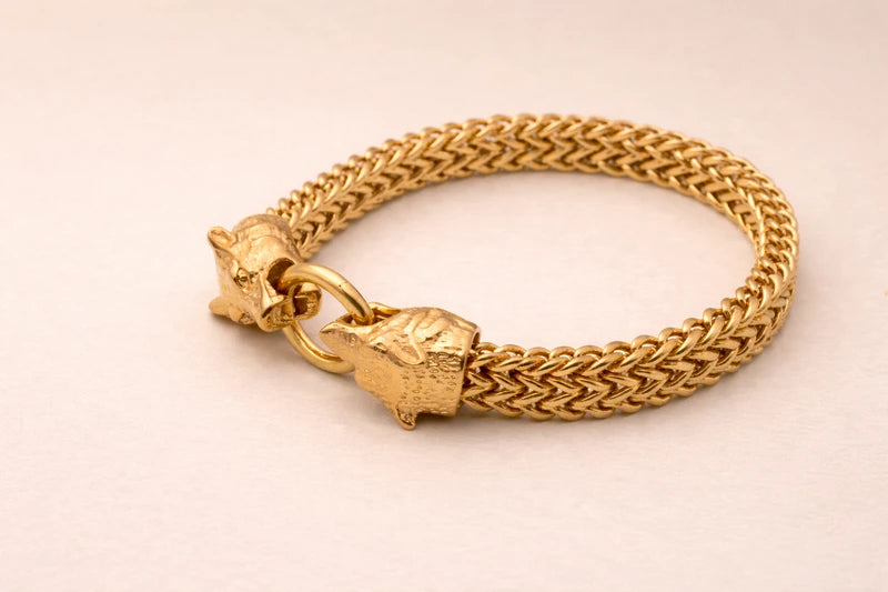 18kt Gold Polish Men Bracelet Anti-Tarnish & Anti-Allergic