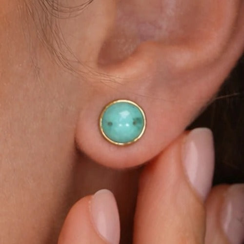 18kt Gold Polish Earring with Blue Pearl Anti-Tarnish & Anti-Allergic for Girls