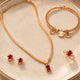 Ruby Stone Rose Gold Jewellery Set