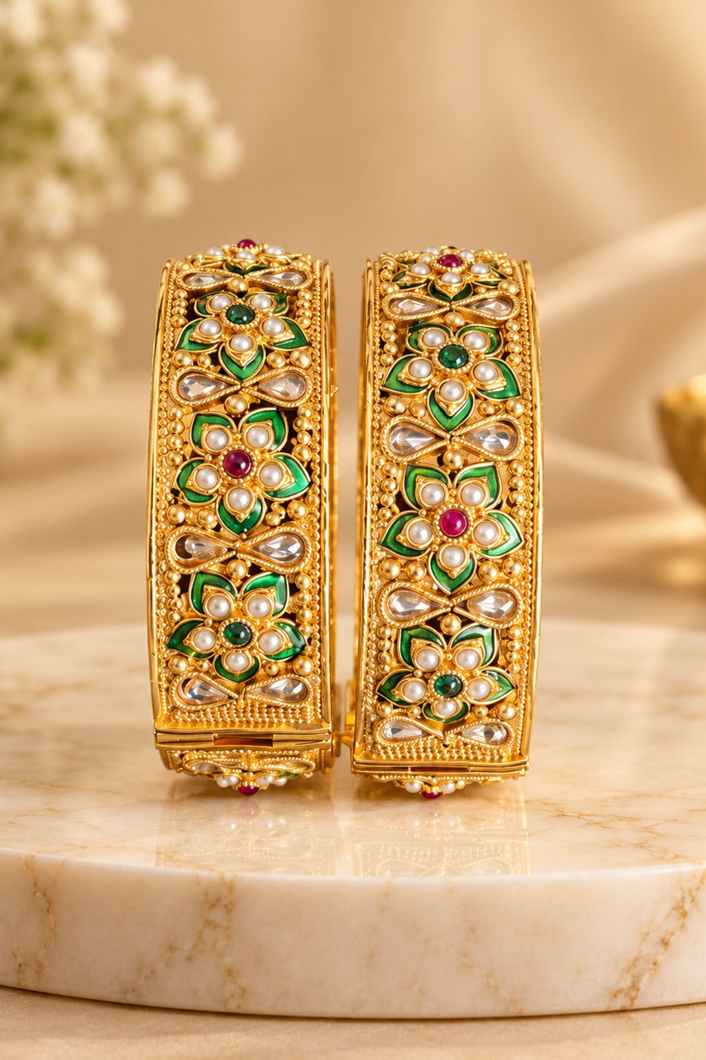 Meenakari Gold Bangles