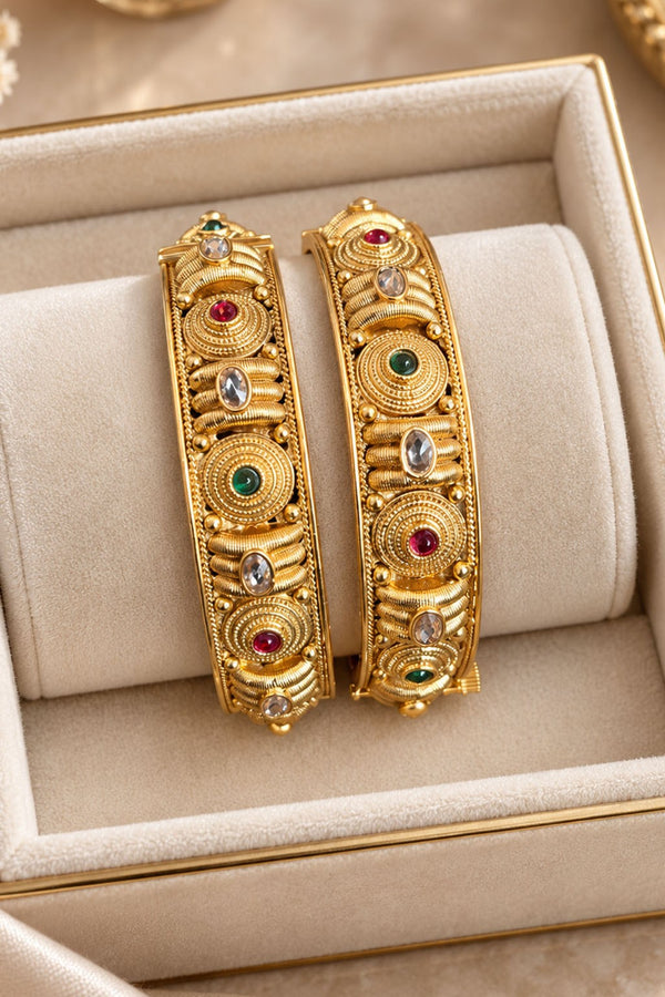 Multi-Stone Gold Bangles