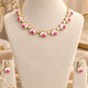 Lotus Motif Necklace with Moonstone