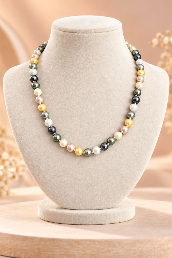 Small Multicolour Synthetic Pearl Necklace