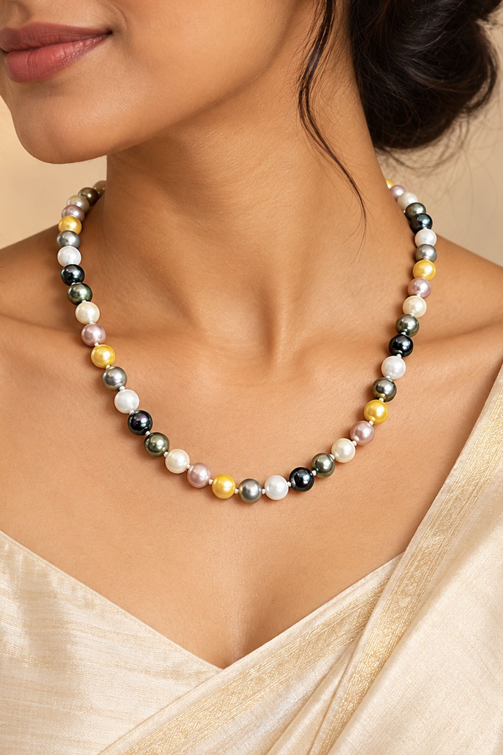 Small Multicolour Synthetic Pearl Necklace