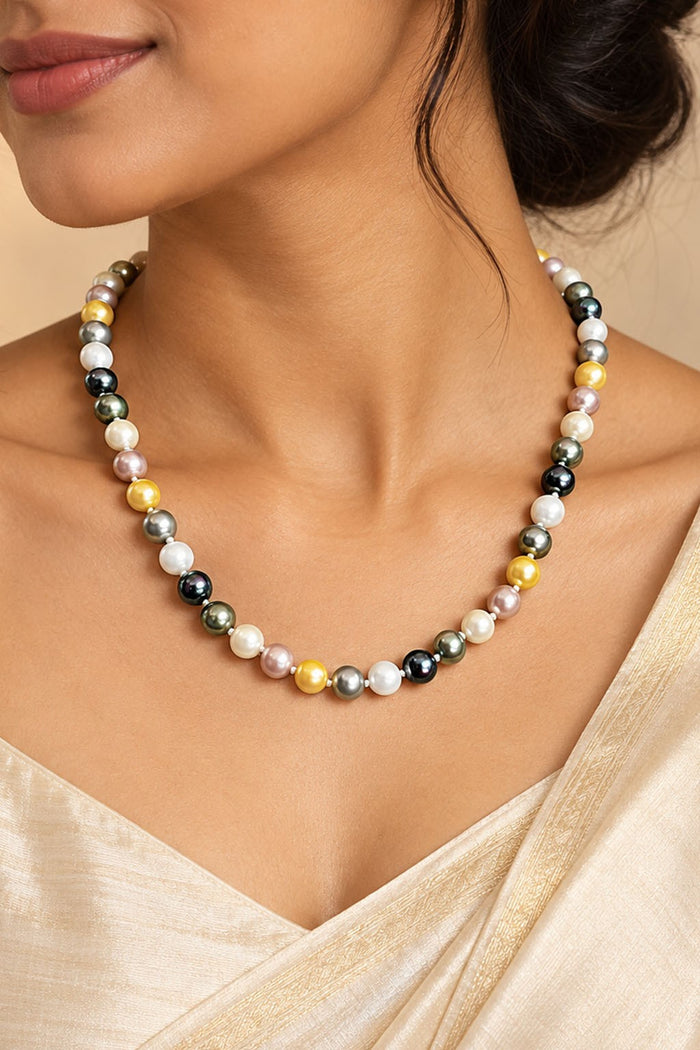 Small Multicolour Synthetic Pearl Necklace