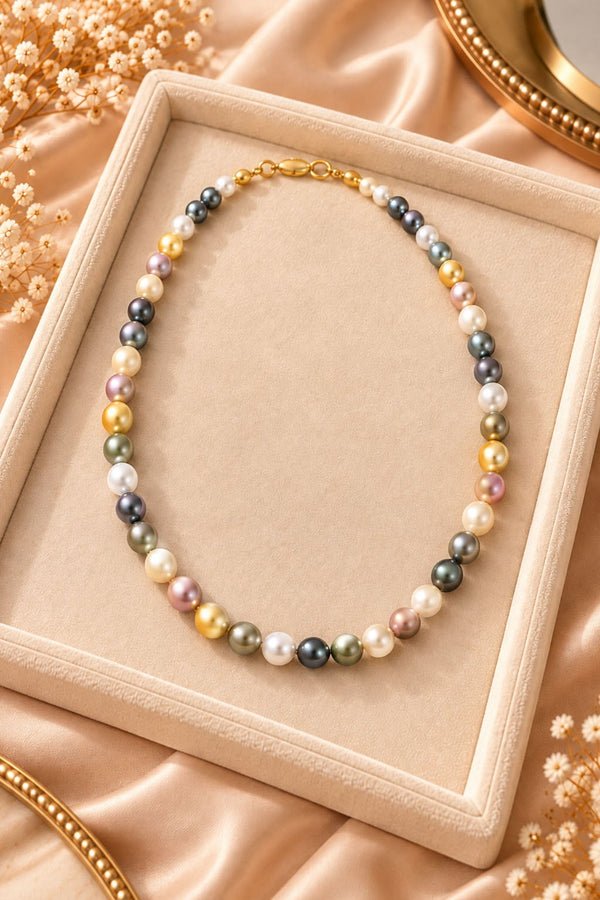 Small Multicolour Synthetic Pearl Necklace