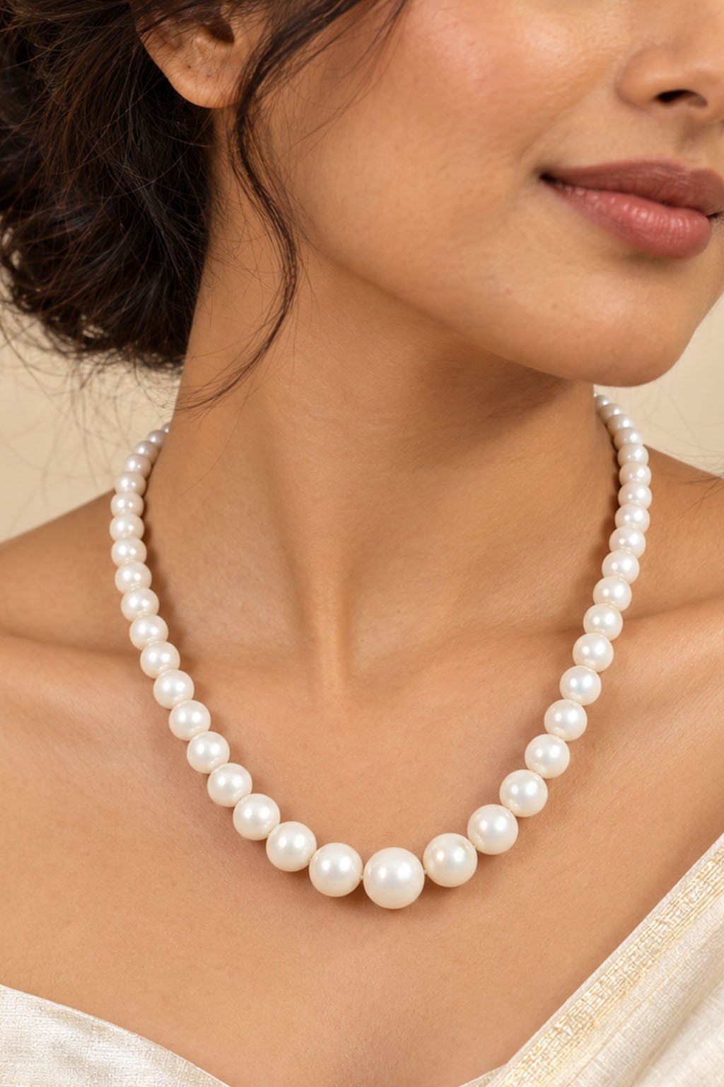 White Synthetic Pearl Mala