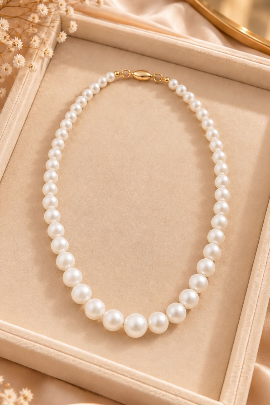 White Synthetic Pearl Mala