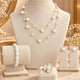Golden Moti Pearl Set – Two-Layer Necklace, Bracelet, Earrings & Ring