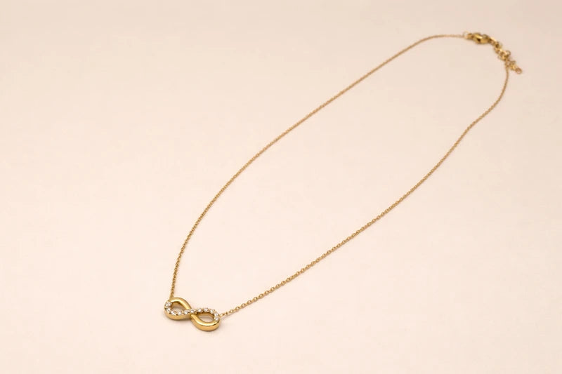 18kt Gold Polish Chain with Infinity Pendant Anti-Tarnish & Anti-Allergic for Girls